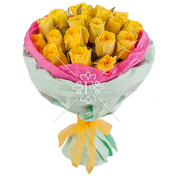 Встречая рассвет – букет из 15 желтых роз Встречая рассвет - букет из 15 жёлтых роз